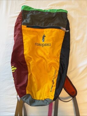 cotopaxi Yellow Multi-Panel Lightweight Backpack with Green Trim